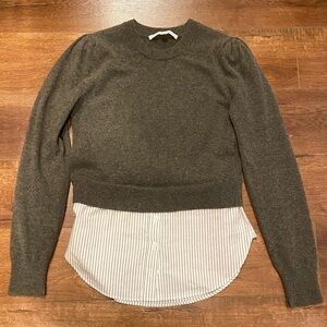 Veronica Beard cashmere and mixed media pullover sweater